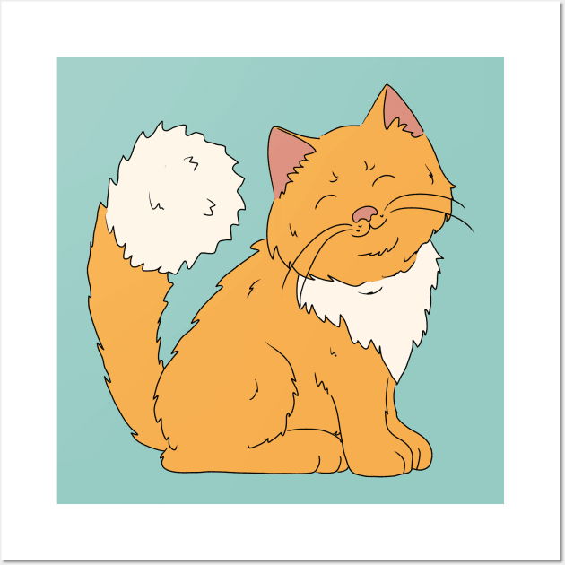 Cute Ginger Cat Wall Art by HugSomeNettles